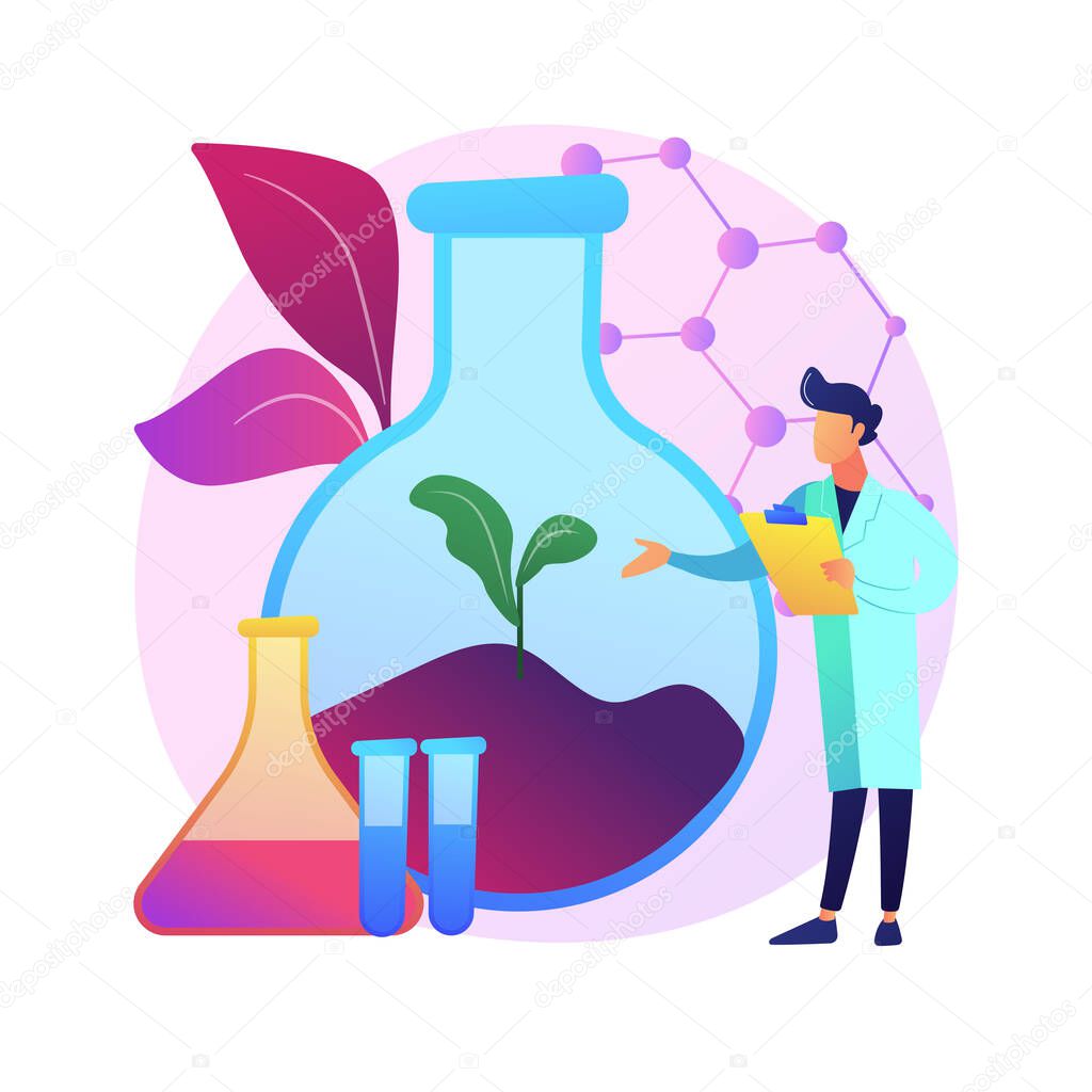 Soil chemistry abstract concept vector illustration. Soil chemical analysis, bioremediation, environmental problem, laboratory service, pollution level, agricultural chemistry abstract metaphor.