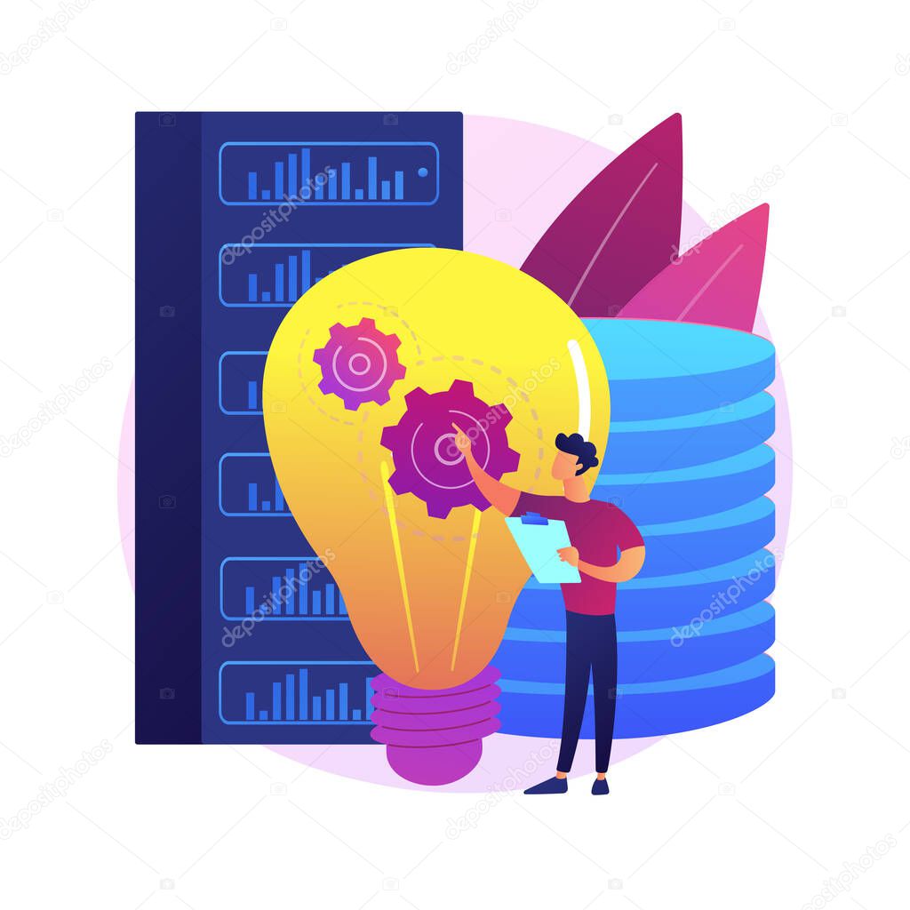 Innovative big data solutions abstract concept vector illustration. Big data architecture, business software solutions, development service, innovative processing, visualization abstract metaphor.