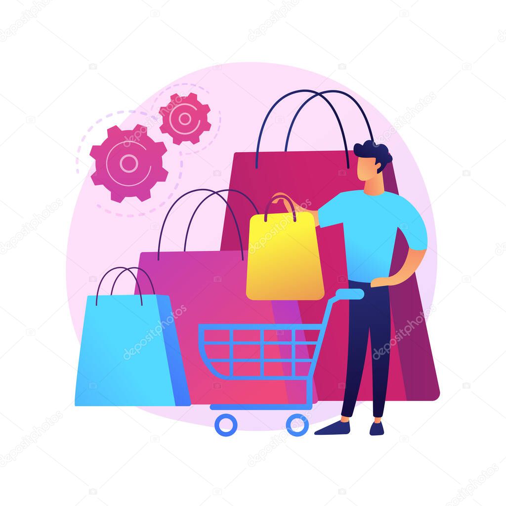 Purchasing habits abstract concept vector illustration. Generate consumer habit, marketing research, millennial purchasing preference, shopping, habitual buying behavior abstract metaphor.