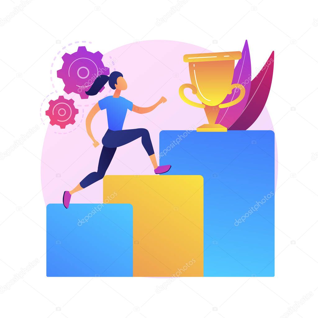 Personal development abstract concept vector illustration. Develop talents potential, personal career growth, human capital, can do it, social abilities, self improvement, coach abstract metaphor.