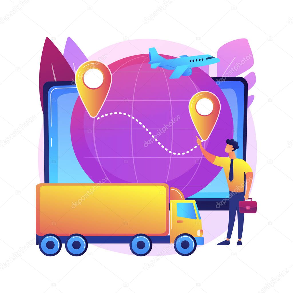 Business logistics abstract concept vector illustration. Smart logistics technologies, commercial delivery service, worldwide business transportation, global product shipment abstract metaphor.