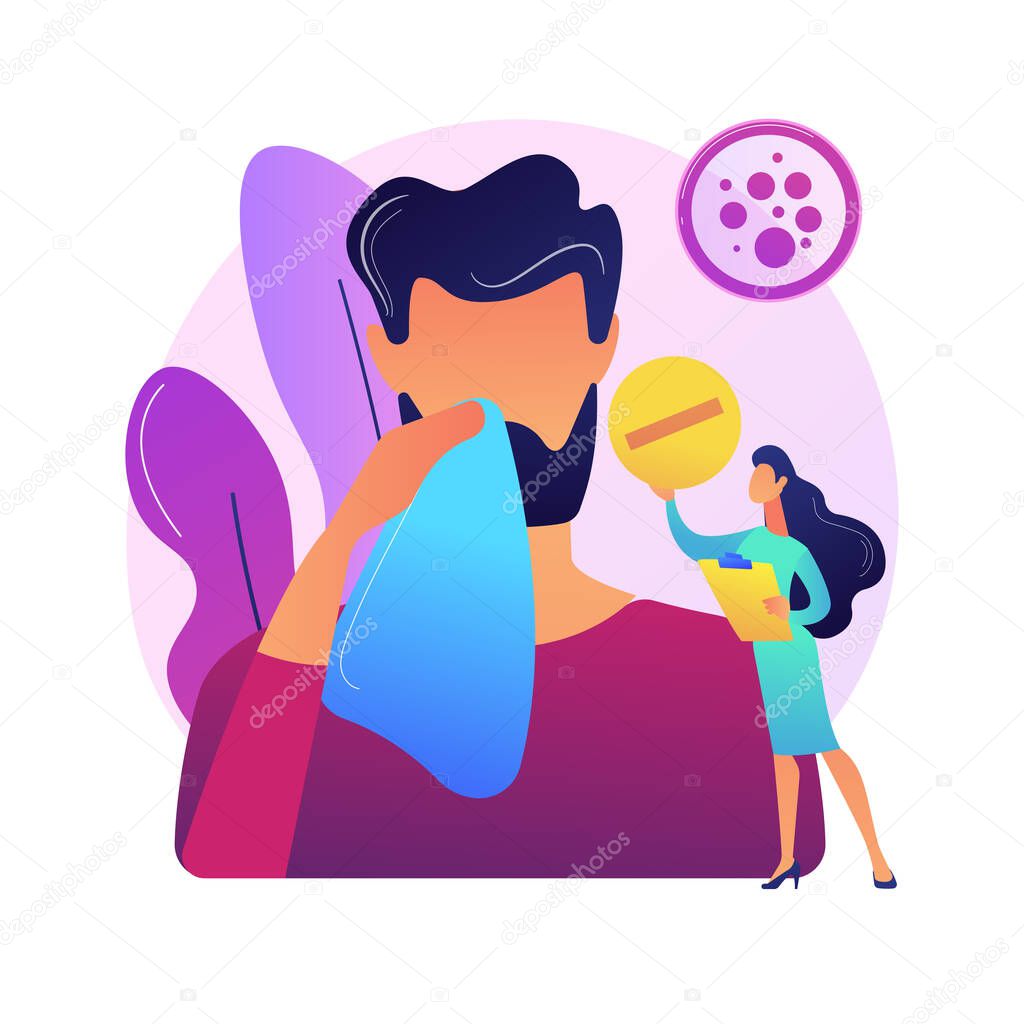 Ilustración vectorial de concepto abstracto de gripe estacional. Virus