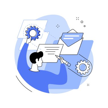 Soyut konsept vektör illüstrasyonunu yazmaya devam edin. Metin yazma servisi, CV, özgeçmiş yazmada profesyonel yardım, kapak yazısı, aday profili, kariyer özeti soyut metafor.