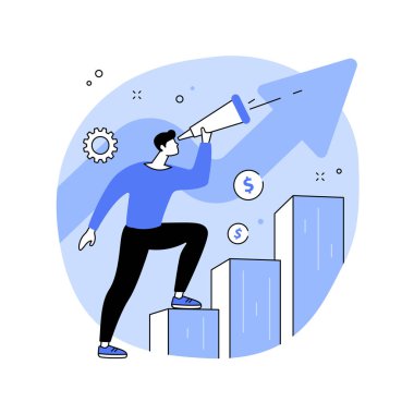 Kariyer tavsiyesi soyut konsept vektör çizimi. Kariyer geliştirme tavsiyesi, danışmanlık hizmeti, kurumsal web sitesi, menü çubuğu ögesi, HR yönetimi, iş arama, soyut metafor oluştur.