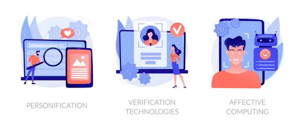 Dataåtkomst Och Användarupplevelse Abstrakt Koncept Vektor Illustration Uppsättning Personifiering Verifieringsteknik — Stock vektor