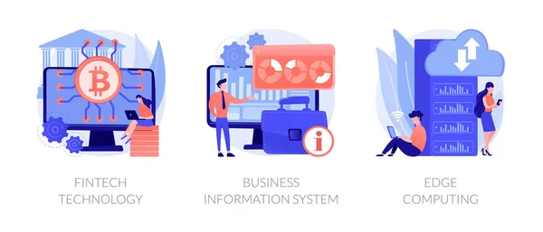 Infrastructuur Technologie Integratie Abstract Concept Vector Illustratie Set Fintech Technologie — Stockvector