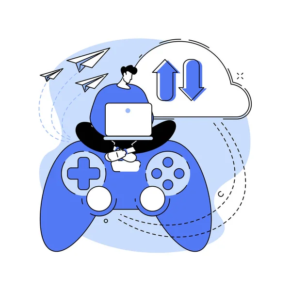 Cloud Gaming Abstract Concept Vector Illustratie Gaming Demand Video Bestandsstreaming — Stockvector