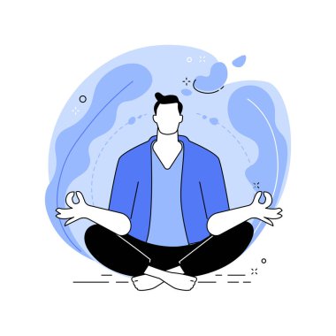 Farkındalık soyut konsept vektör çizimi. Dikkatli meditasyon, zihinsel sakinlik ve öz bilinç, odaklanma ve stres atma, endişe alternatif ev tedavisi soyut metafor.