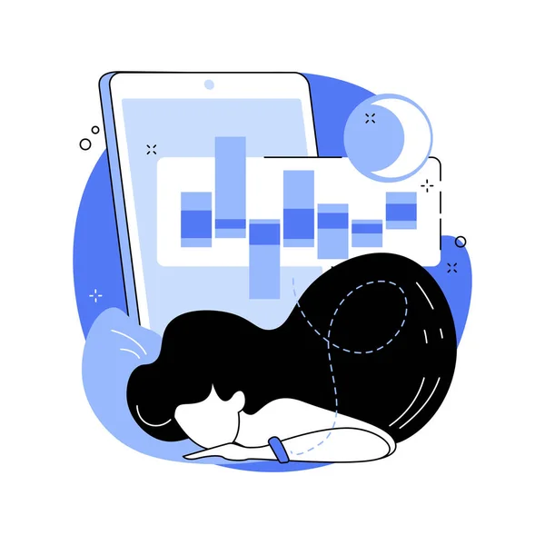 Sleep Tracking Abstract Concept Vector Illustration Sleeping App Recommendation Wearable — Stock Vector