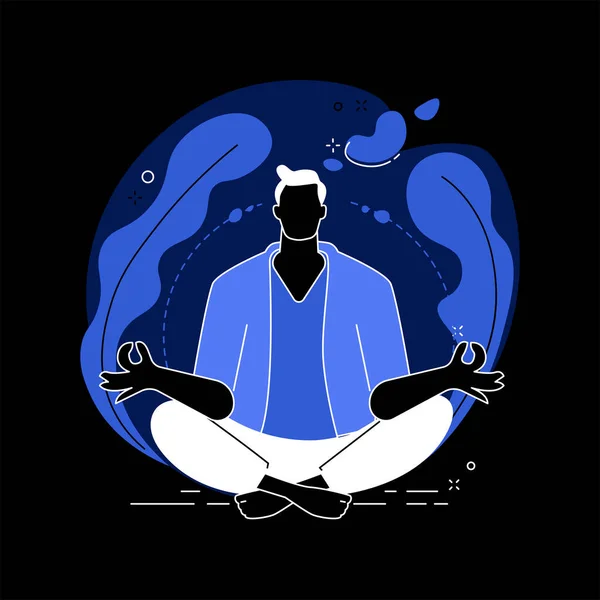 Mindfulness Ilustração Conceito Vetor Abstrato Meditação Consciente Calma Mental Auto —  Vetores de Stock