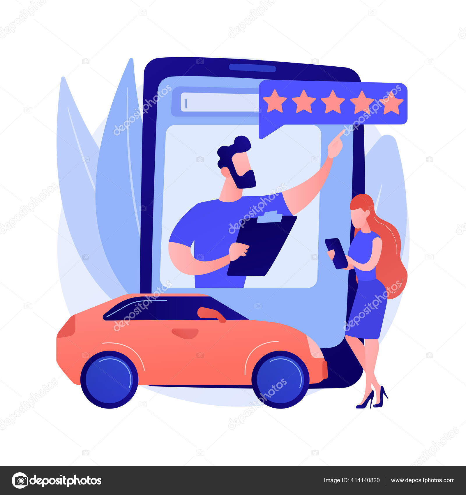 Car review video abstract concept vector illustration. Stock Vector