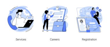 Şirket web sitesi soyut konsept vektör çizimleri.