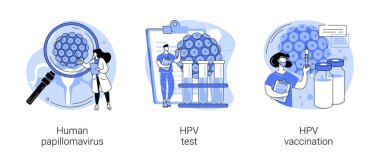 HPV enfeksiyonu soyut konsept vektör çizimleri.