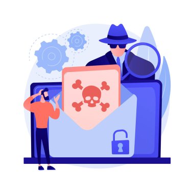 Malware soyut konsept vektör çizimi.