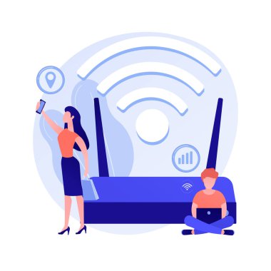 Wi-fi bağlantısı soyut konsept vektör çizimi.