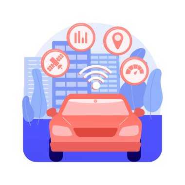 Akıllı ulaşım sistemi soyut konsept vektör çizimi.