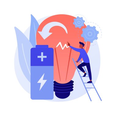 Yenilikçi pil teknolojisi soyut konsept vektör çizimi.