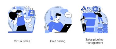 Satış yönetimi ekibi soyut konsept vektör çizimleri.