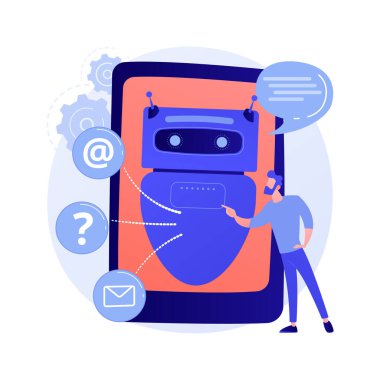 Chatbot Yapay Zeka soyut konsept vektör çizimi.