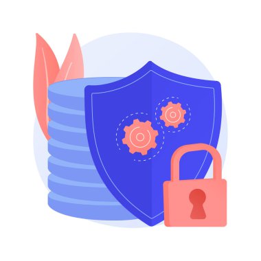 Siber güvenlik veri koruması soyut konsept vektör çizimi.