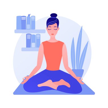 Ev yoga soyut konsept vektör çizimi.