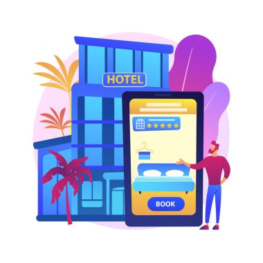 Çevrimiçi rezervasyon hizmetleri soyut konsept vektör çizimi.