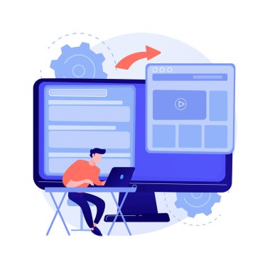 Mikrosit geliştirme soyut konsept vektör çizimi.