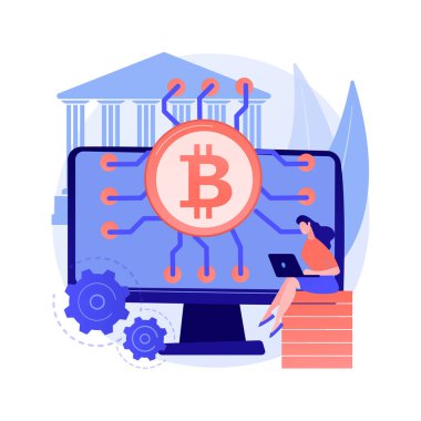 Fintech teknolojisi soyut konsept vektör çizimi.