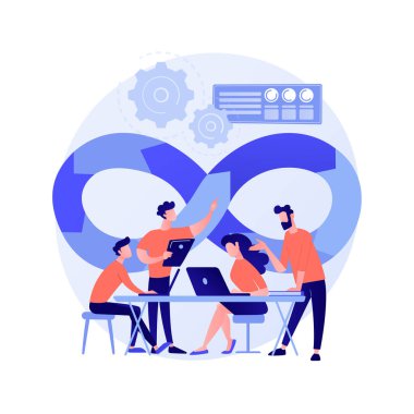 DevOps takımı soyut konsept vektör çizimi.
