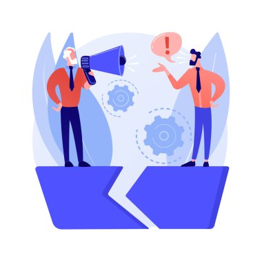 İletişim boşluğu soyut konsept vektör çizimi.