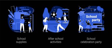 Okul yılı soyut konsept vektör çizimleri.