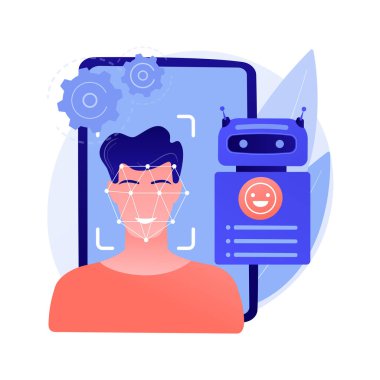 Duygusal hesaplama soyut konsept vektör çizimi.