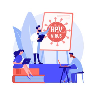 HPV eğitim programları soyut konsept vektör çizimi.