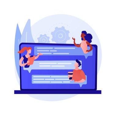 İnternet forumu soyut konsept vektör çizimi.