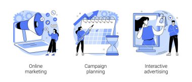 İnternet reklamcılığı soyut konsept vektör çizimleri.