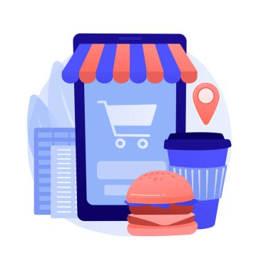 Çevrimiçi sipariş soyut konsept vektör çizimi.