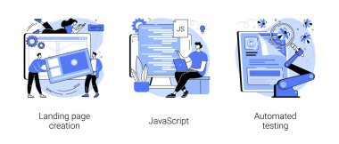 Web programlama soyut konsept vektör çizimleri.