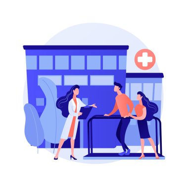 Rehabilitasyon Hastanesi soyut konsept vektör çizimi.