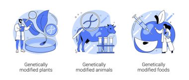 DNA mühendisliği endüstrisi soyut konsept vektör çizimleri.