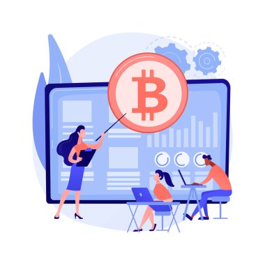Kripto para ticareti kursları soyut konsept vektör çizimi.