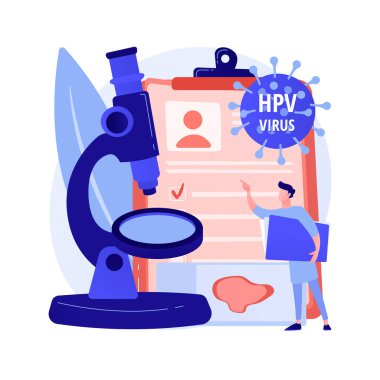 HPV test soyut konsept vektör çizimi.