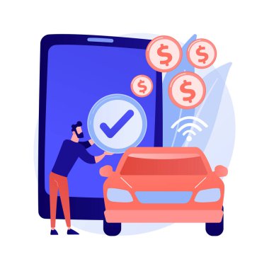 Araç ödemelerinde soyut konsept vektör çizimi.