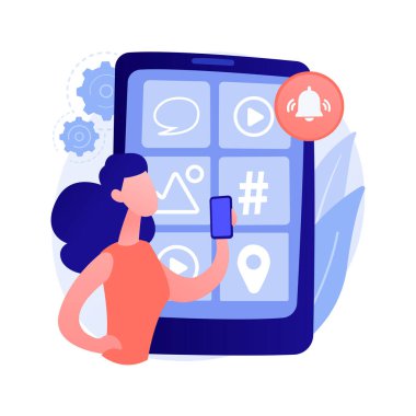 FOMO soyut konsept vektör çizimi.