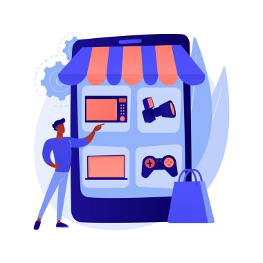 Çevrimiçi bit pazarı soyut konsept vektör çizimi.