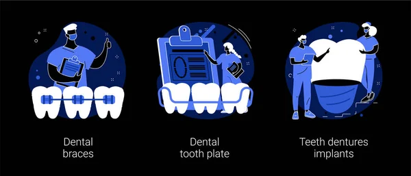 Procedura ortodontica procedura astratta concetto illustrazioni vettoriali. — Vettoriale Stock