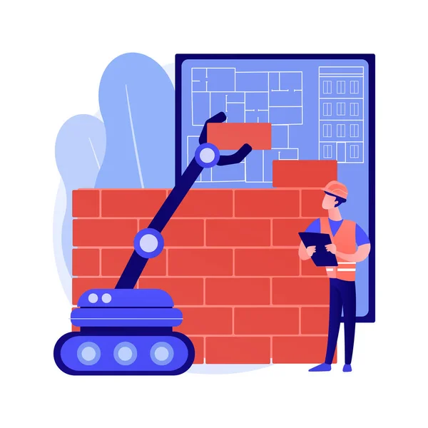 Robotics construction abstract concept vector illustration. — Stock Vector