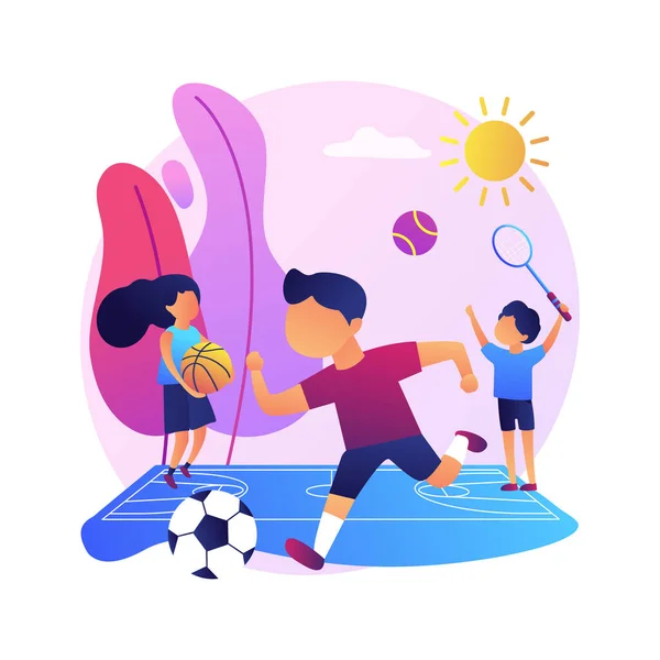 Sport sommar läger abstrakt koncept vektor illustration. — Stock vektor