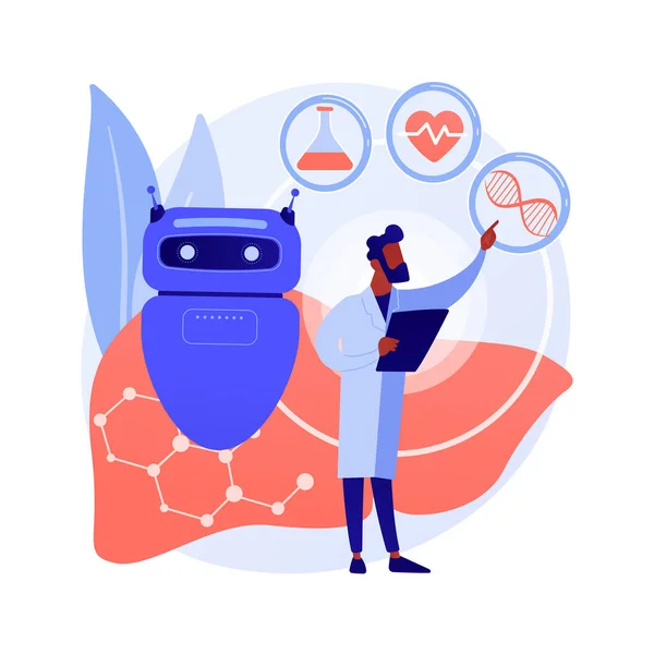 AI use in healthcare abstract concept vector illustration. — Stock Vector
