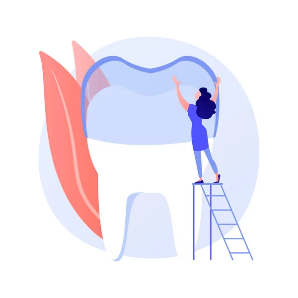 Illustration vectorielle abstraite de concept d'entraîneur de silicone d'usure de dents. — Image vectorielle