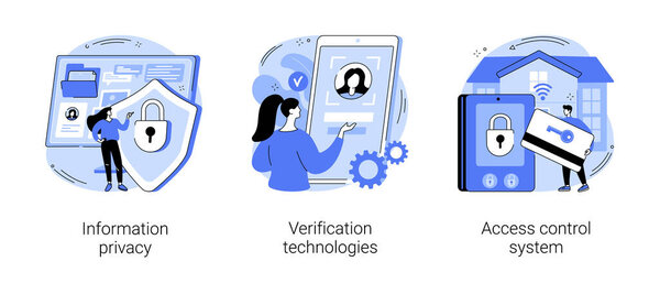 Абстрактные векторные иллюстрации цифровой безопасности.